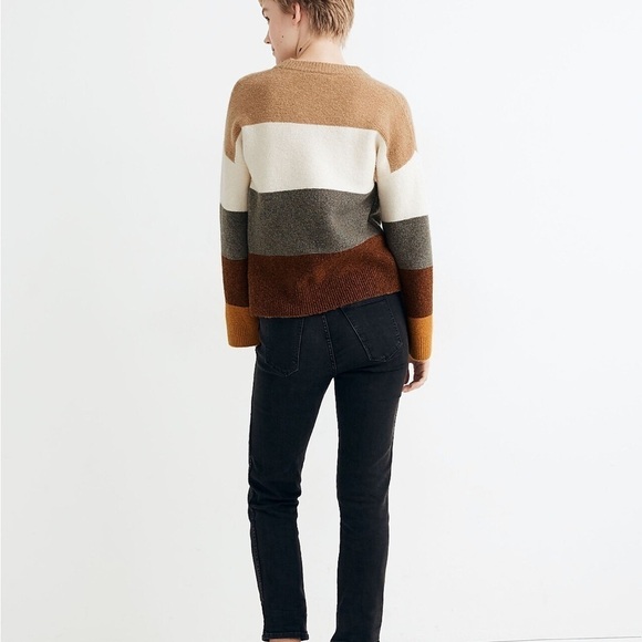 MADEWELL Andria Pullover Sweater in Coziest Yarn Wide Sleeves Heather Honey Sz L - Picture 4 of 14